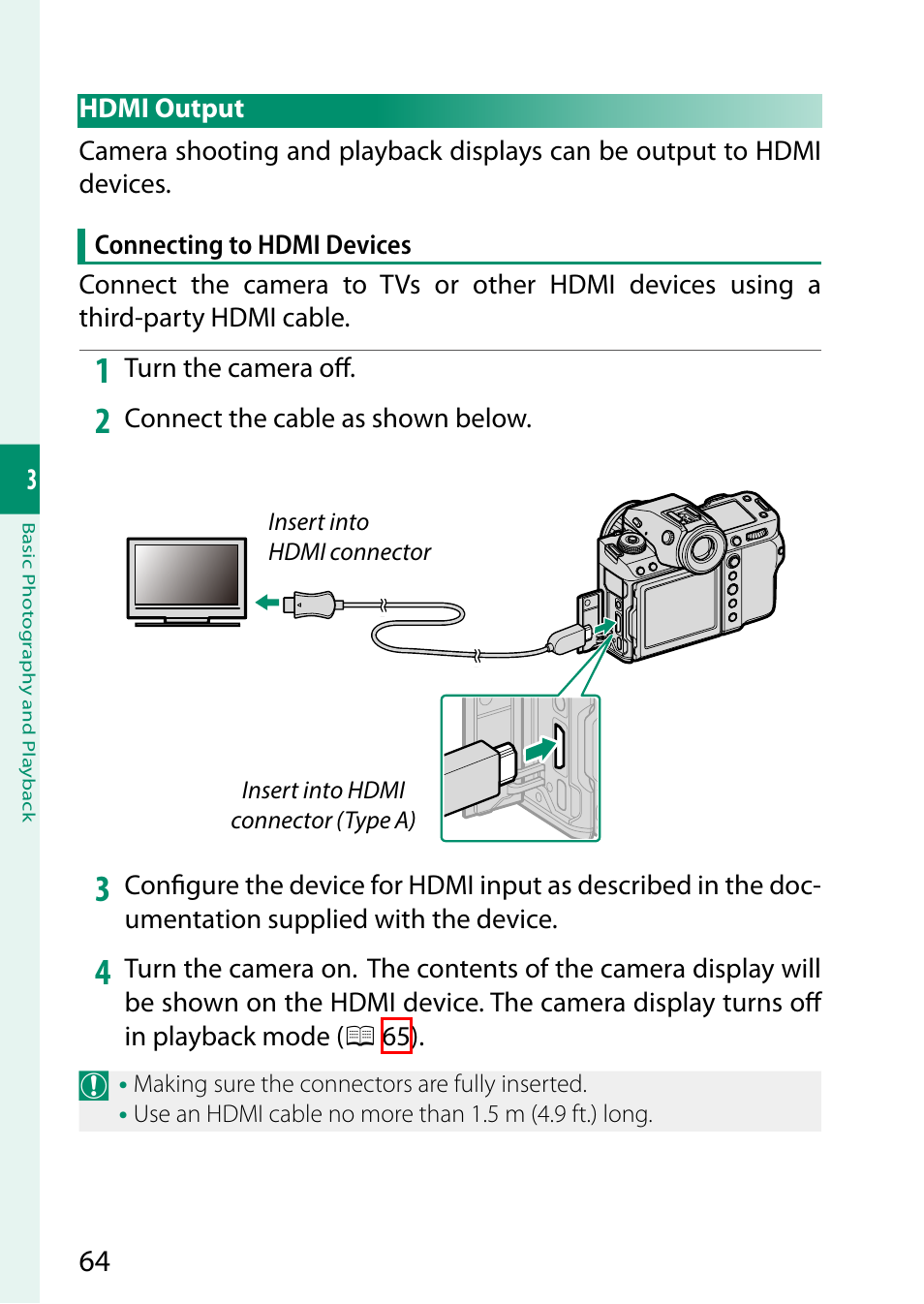 Hdmi output | FujiFilm GFX100 II Medium Format Mirrorless Camera User Manual | Page 92 / 500
