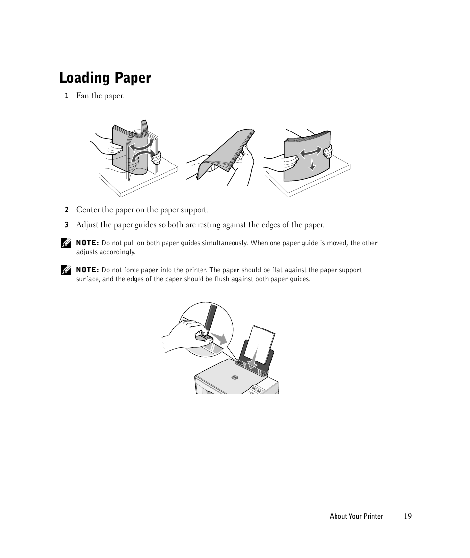 Loading paper | Dell 924 User Manual | Page 19 / 94