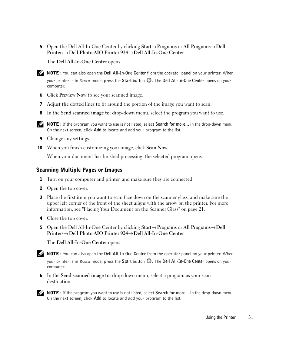 Dell 924 User Manual | Page 31 / 94