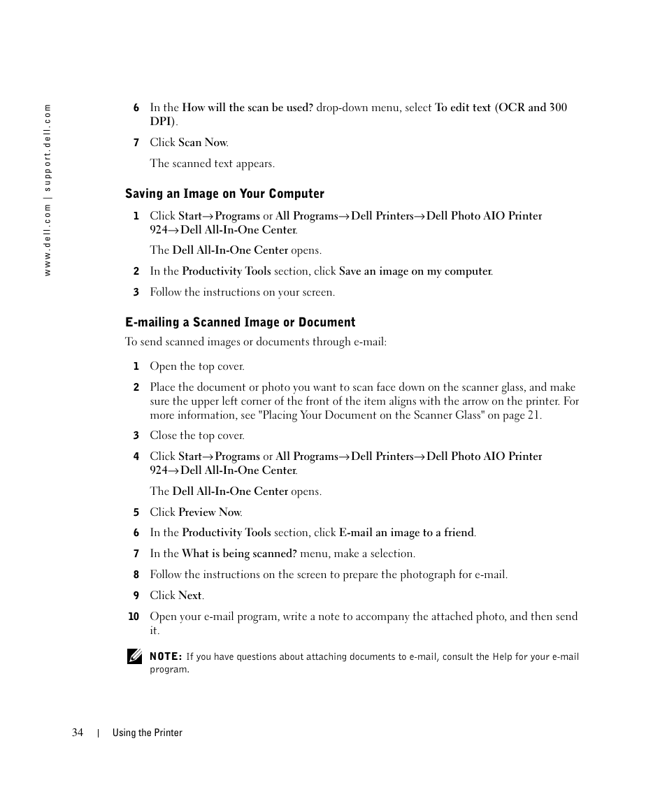 Dell 924 User Manual | Page 34 / 94