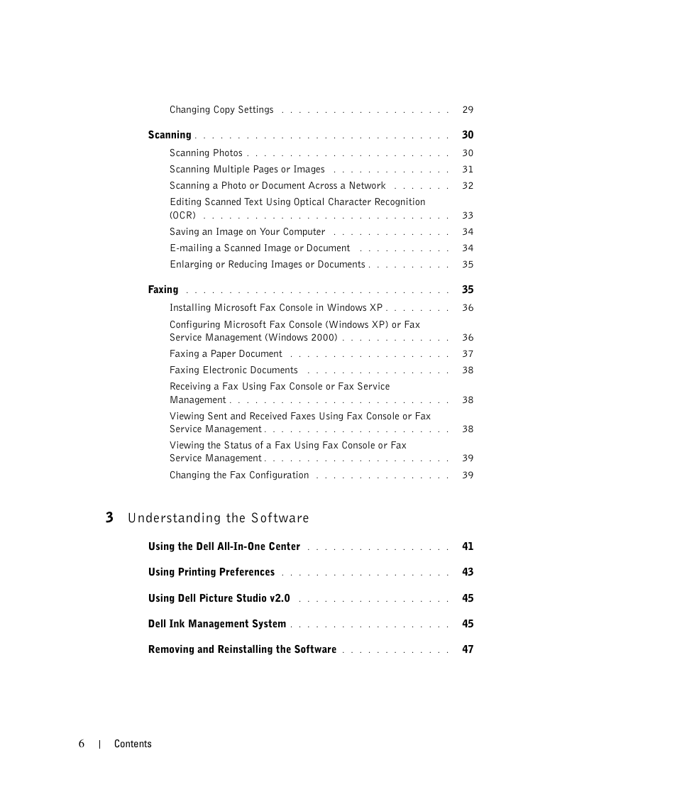 3understanding the software | Dell 924 User Manual | Page 6 / 94