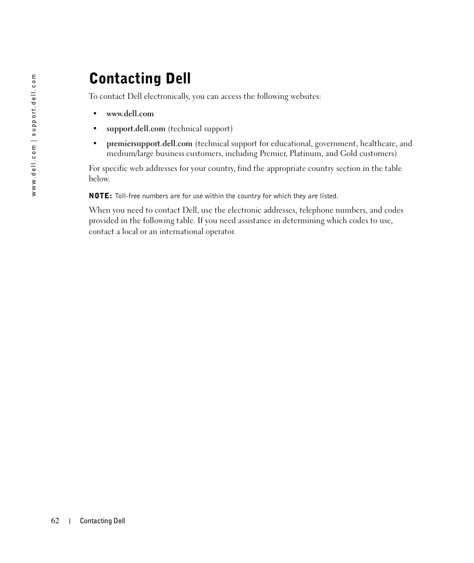 Contacting dell | Dell 924 User Manual | Page 62 / 94