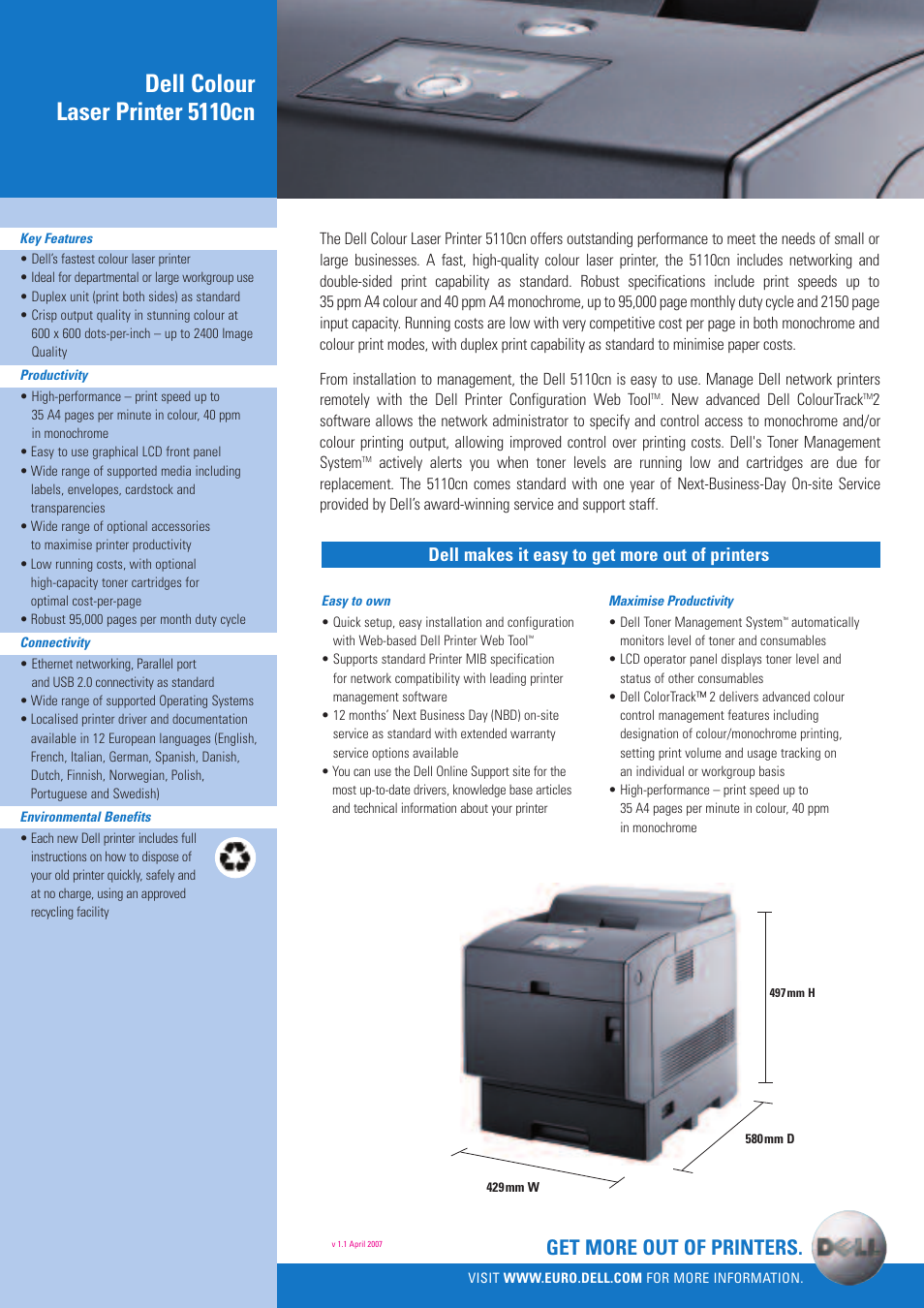 Dell 5110cn User Manual | 2 pages