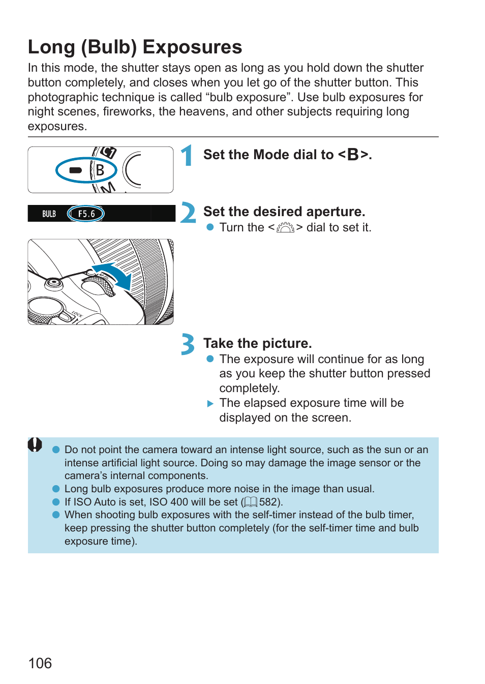 Long (bulb) exposures | Canon EOS RP Mirrorless Camera User Manual | Page 106 / 612