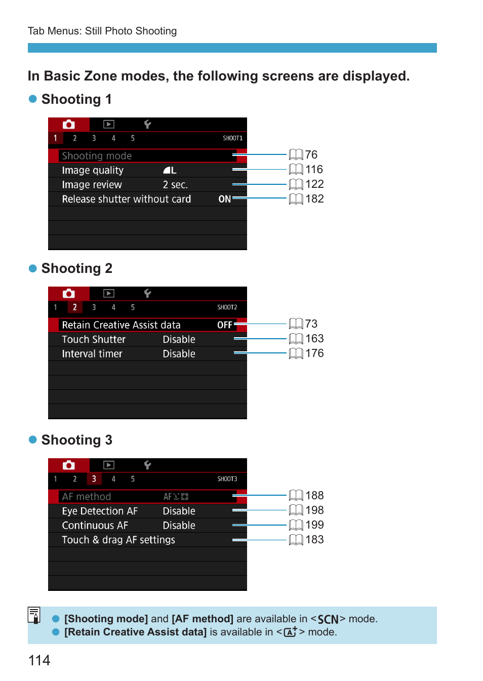 Z shooting 2, Z shooting 3 | Canon EOS RP Mirrorless Camera User Manual | Page 114 / 612