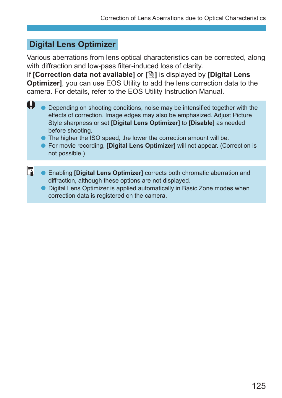 Digital lens optimizer | Canon EOS RP Mirrorless Camera User Manual | Page 125 / 612