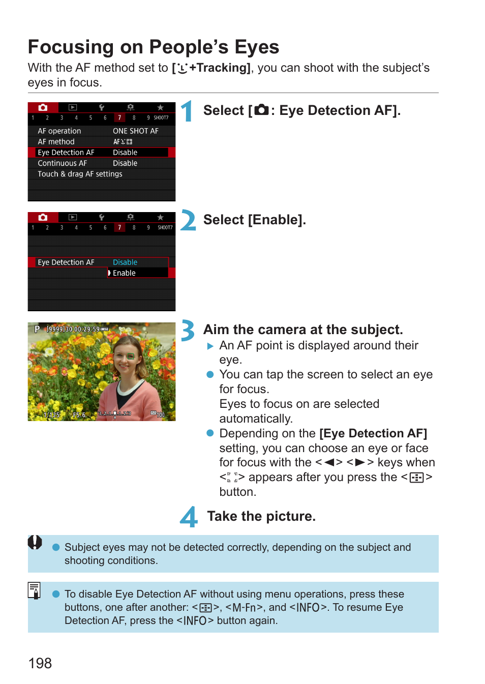 Focusing on people’s eyes | Canon EOS RP Mirrorless Camera User Manual | Page 198 / 612