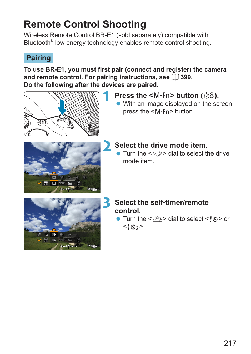 Remote control shooting, Remote control, 217) is recommended | Canon EOS RP Mirrorless Camera User Manual | Page 217 / 612