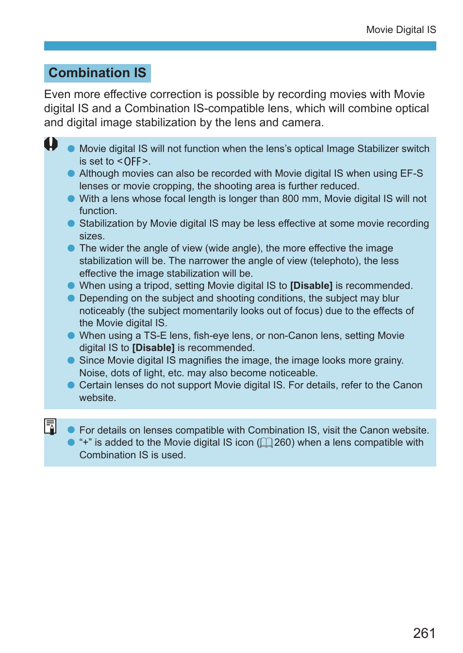 Combination is | Canon EOS RP Mirrorless Camera User Manual | Page 261 / 612