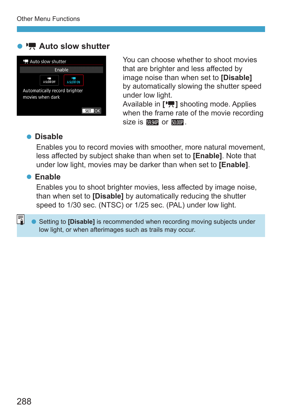 Auto slow shutter | Canon EOS RP Mirrorless Camera User Manual | Page 288 / 612