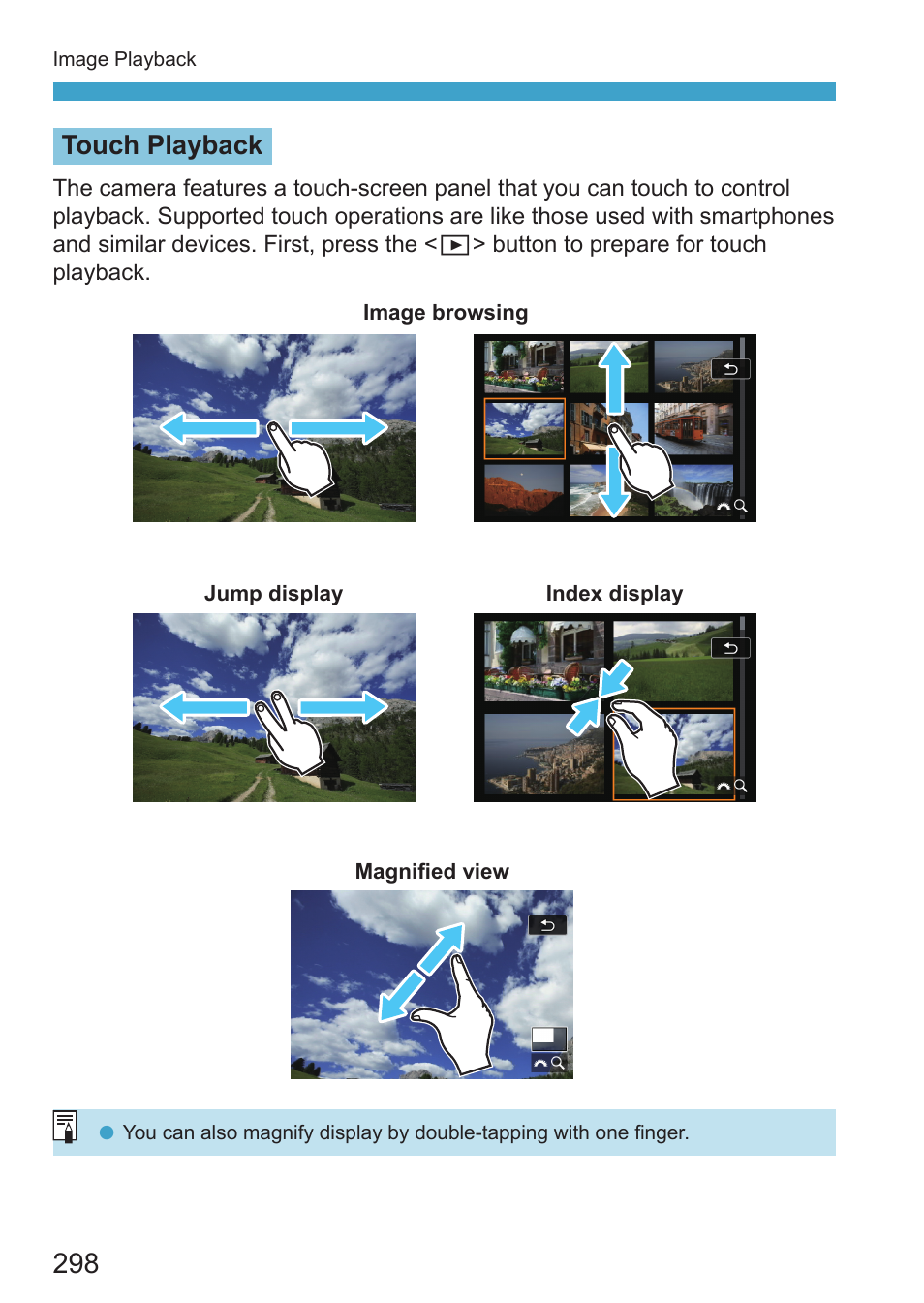 Touch playback | Canon EOS RP Mirrorless Camera User Manual | Page 298 / 612