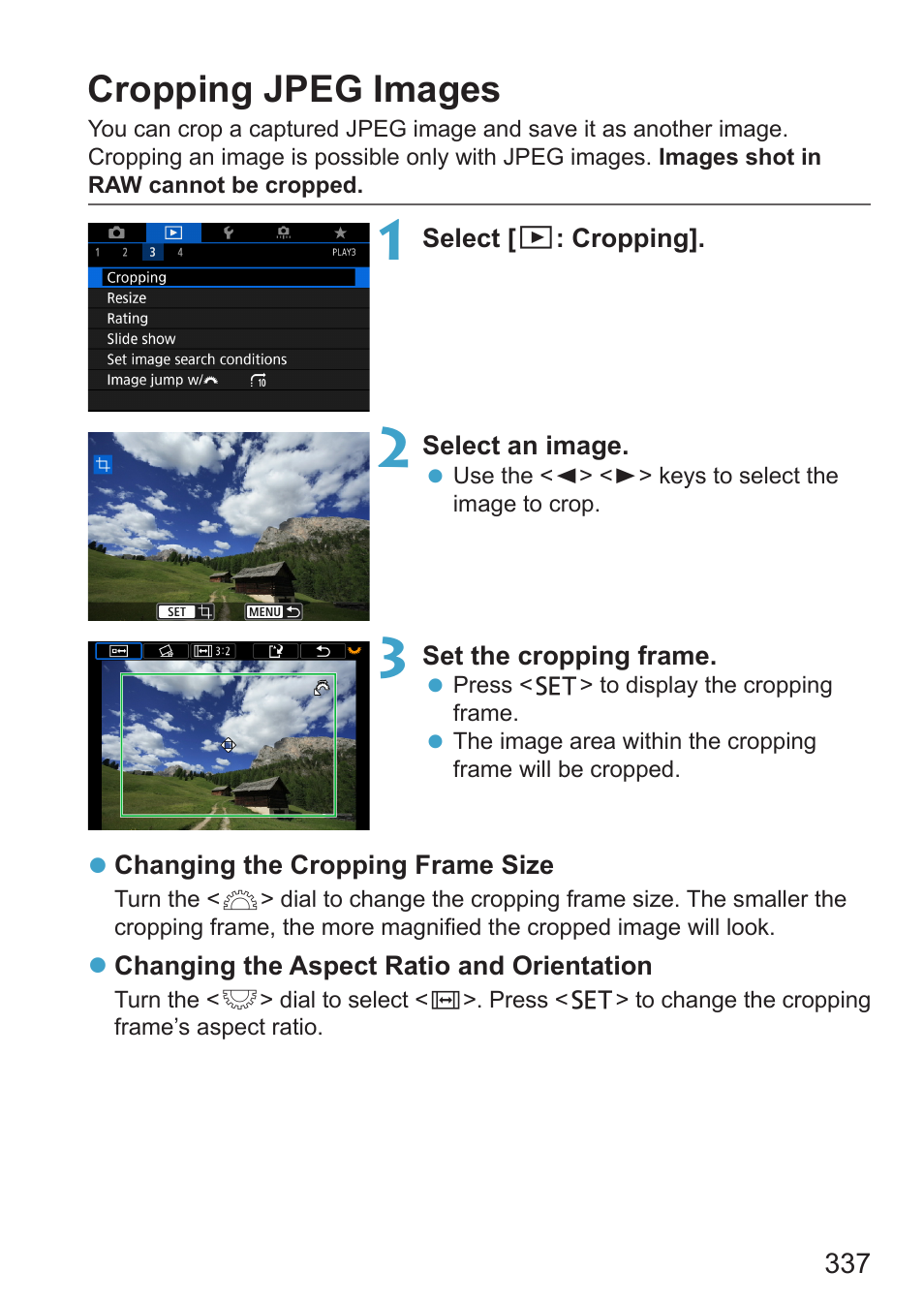 Cropping jpeg images | Canon EOS RP Mirrorless Camera User Manual | Page 337 / 612