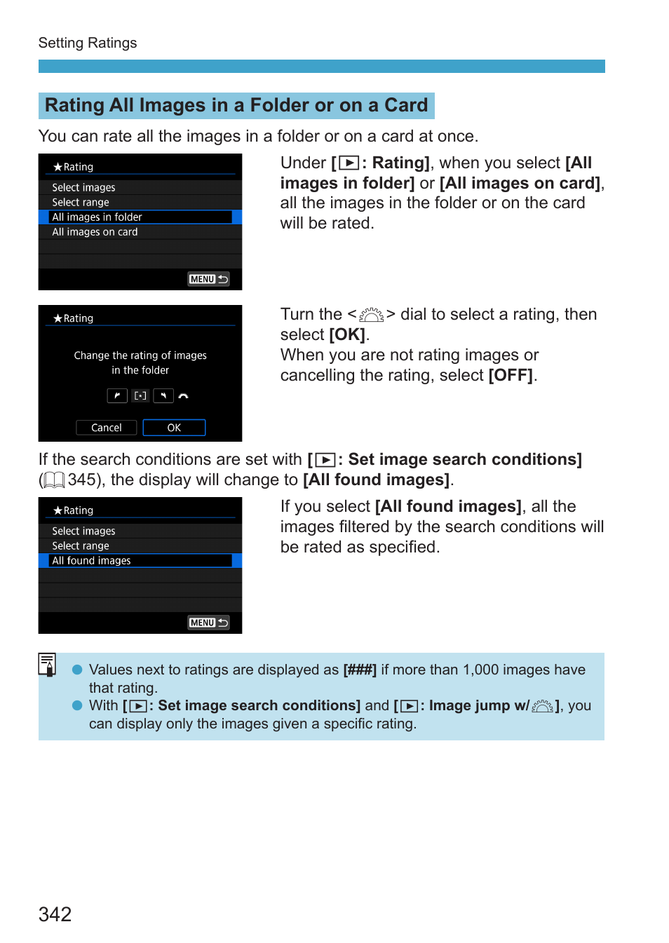 Rating all images in a folder or on a card | Canon EOS RP Mirrorless Camera User Manual | Page 342 / 612