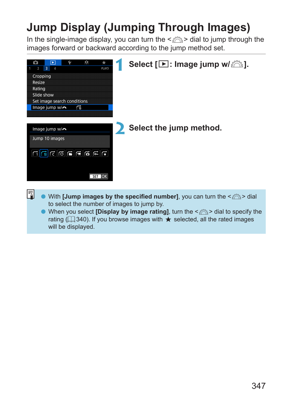 Jump display (jumping through images) | Canon EOS RP Mirrorless Camera User Manual | Page 347 / 612
