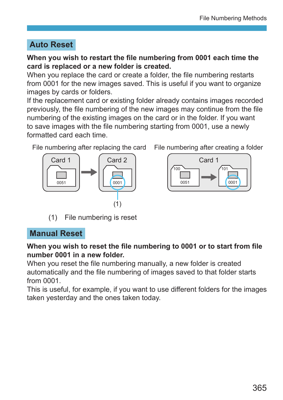 Auto reset, Manual reset | Canon EOS RP Mirrorless Camera User Manual | Page 365 / 612