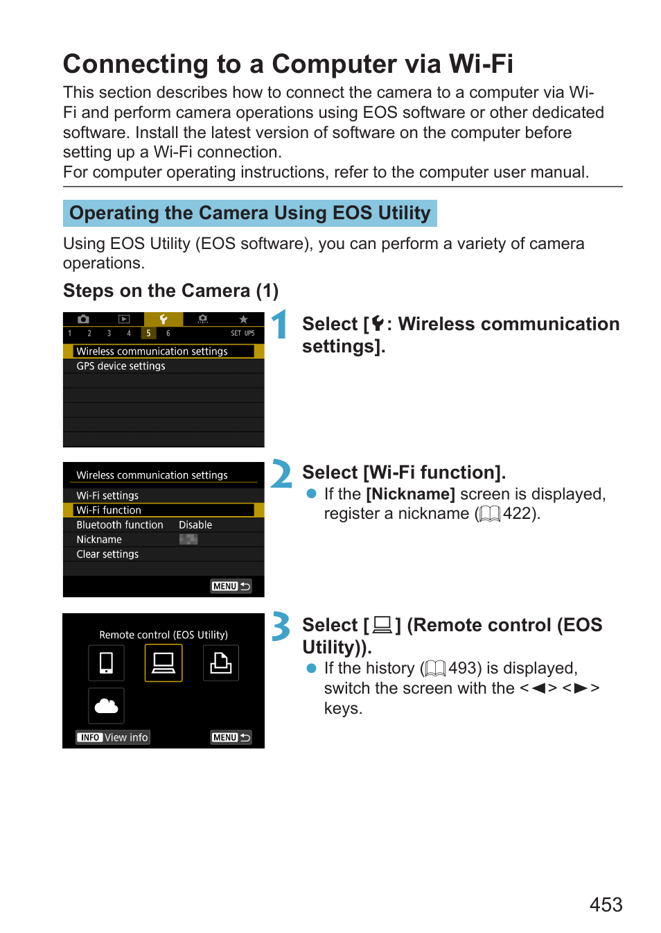 Connecting to a computer via wi-fi | Canon EOS RP Mirrorless Camera User Manual | Page 453 / 612