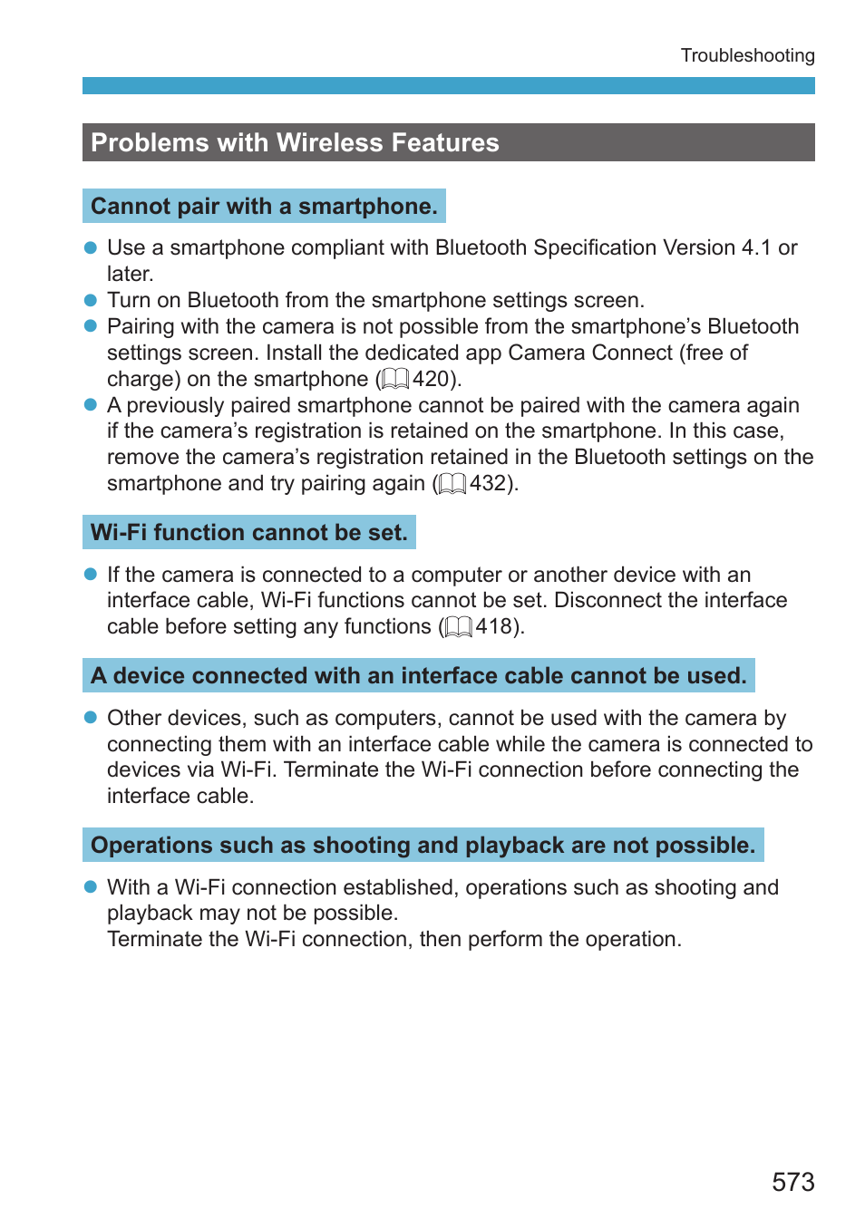 Problems with wireless features | Canon EOS RP Mirrorless Camera User Manual | Page 573 / 612