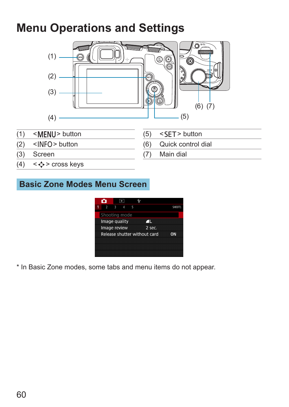 Menu operations and settings | Canon EOS RP Mirrorless Camera User Manual | Page 60 / 612