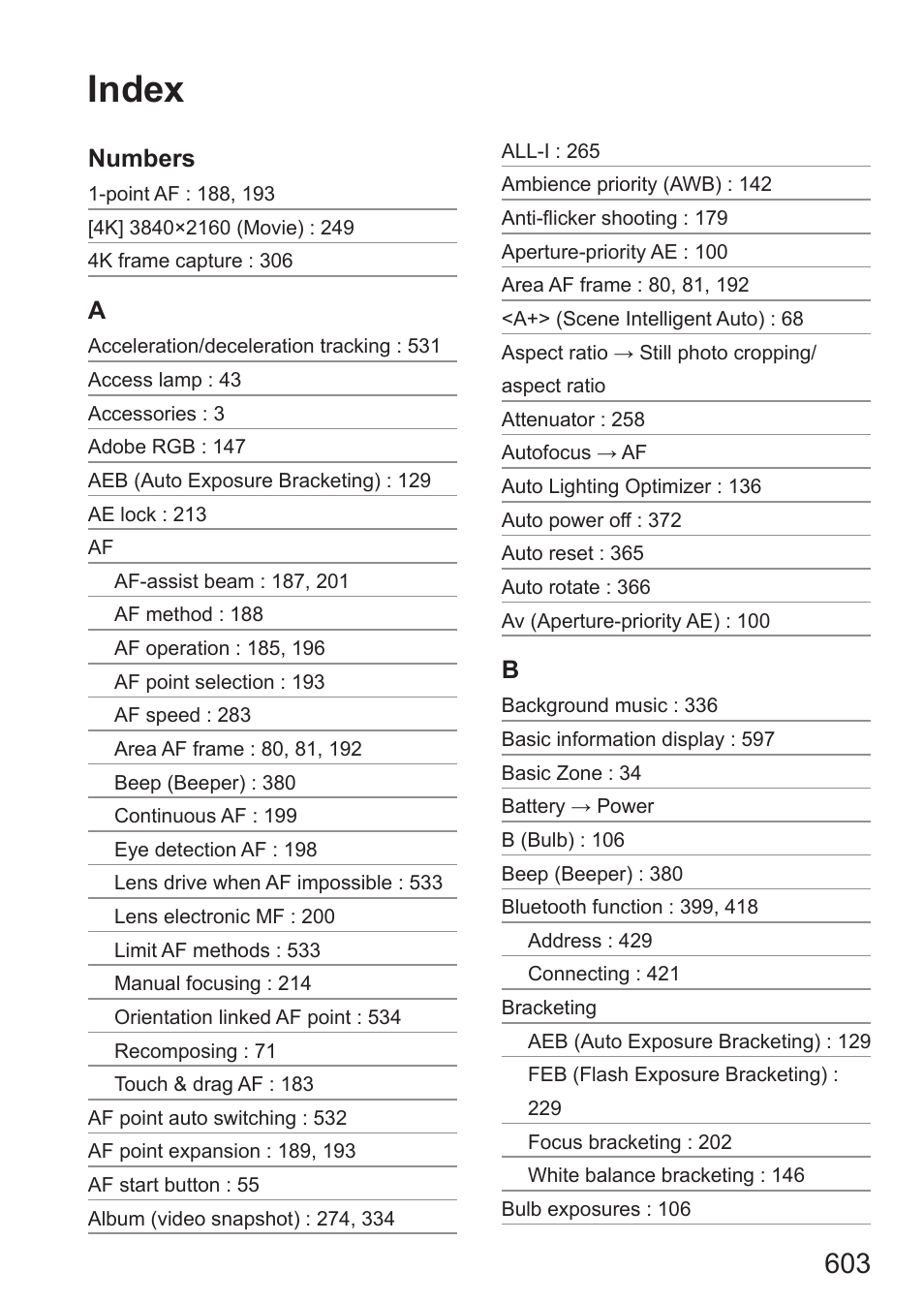 Index | Canon EOS RP Mirrorless Camera User Manual | Page 603 / 612