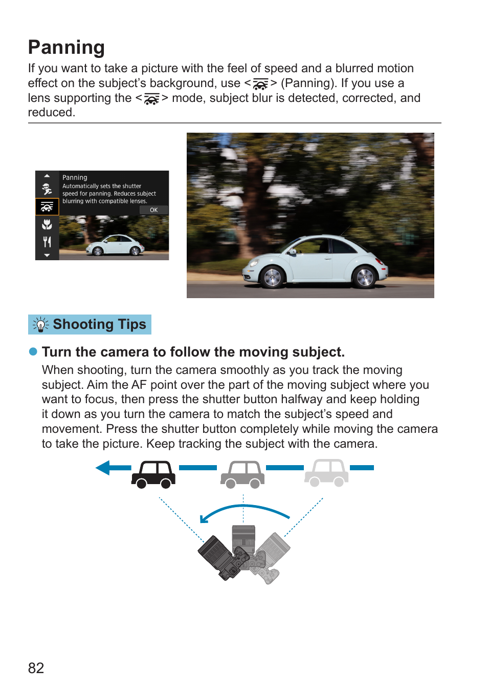 Panning | Canon EOS RP Mirrorless Camera User Manual | Page 82 / 612