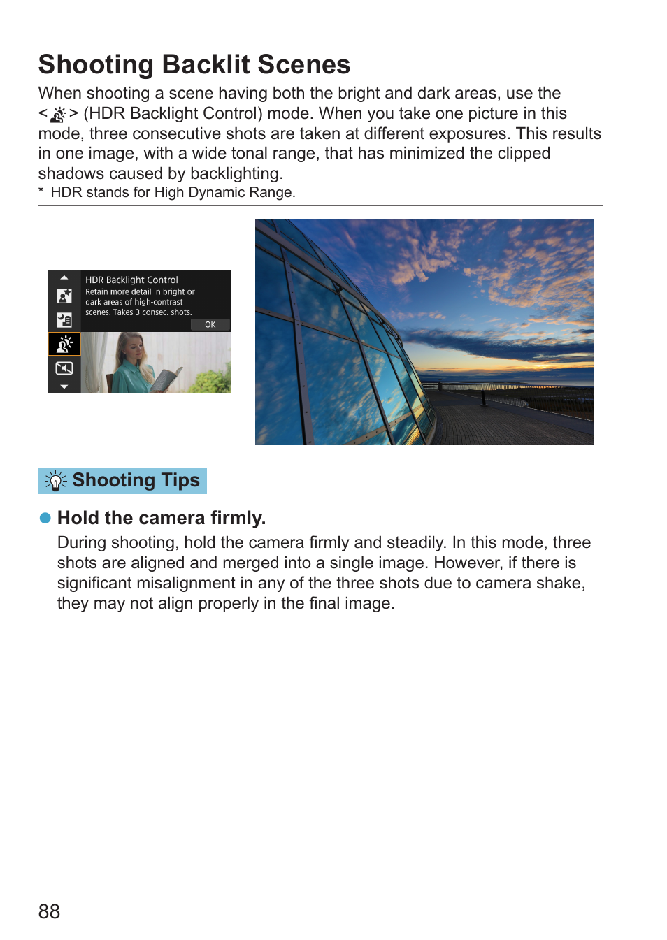 Shooting backlit scenes | Canon EOS RP Mirrorless Camera User Manual | Page 88 / 612