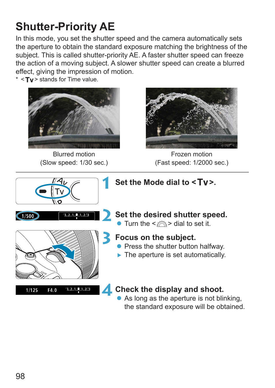 Shutter-priority ae | Canon EOS RP Mirrorless Camera User Manual | Page 98 / 612