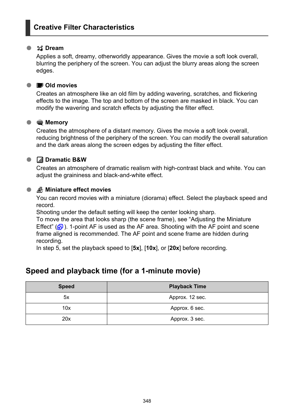 Speed and playback time (for a 1-minute movie) | Canon EOS R50 Mirrorless Camera (White) User Manual | Page 348 / 810