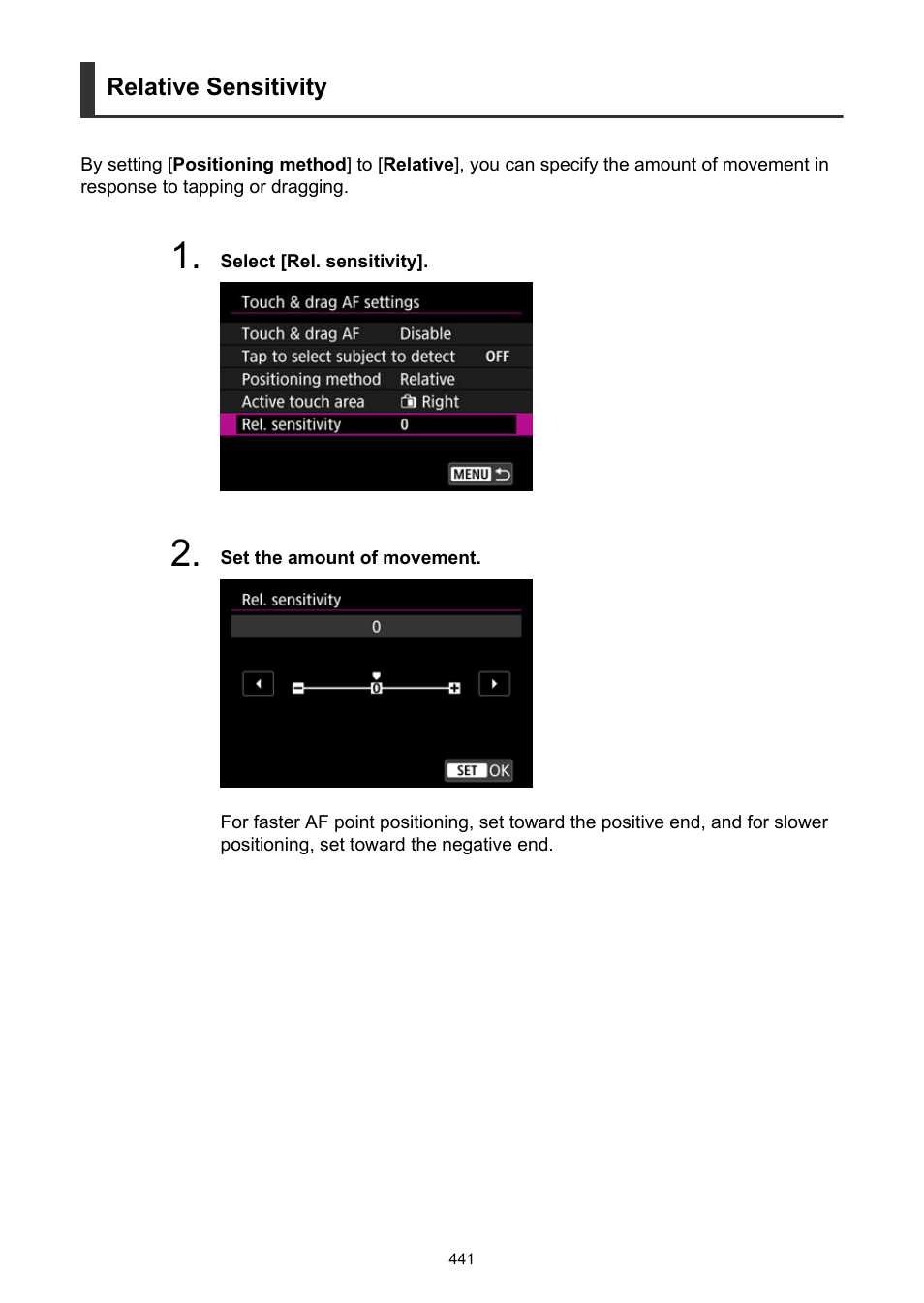 Relative sensitivity | Canon EOS R50 Mirrorless Camera (White) User Manual | Page 441 / 810