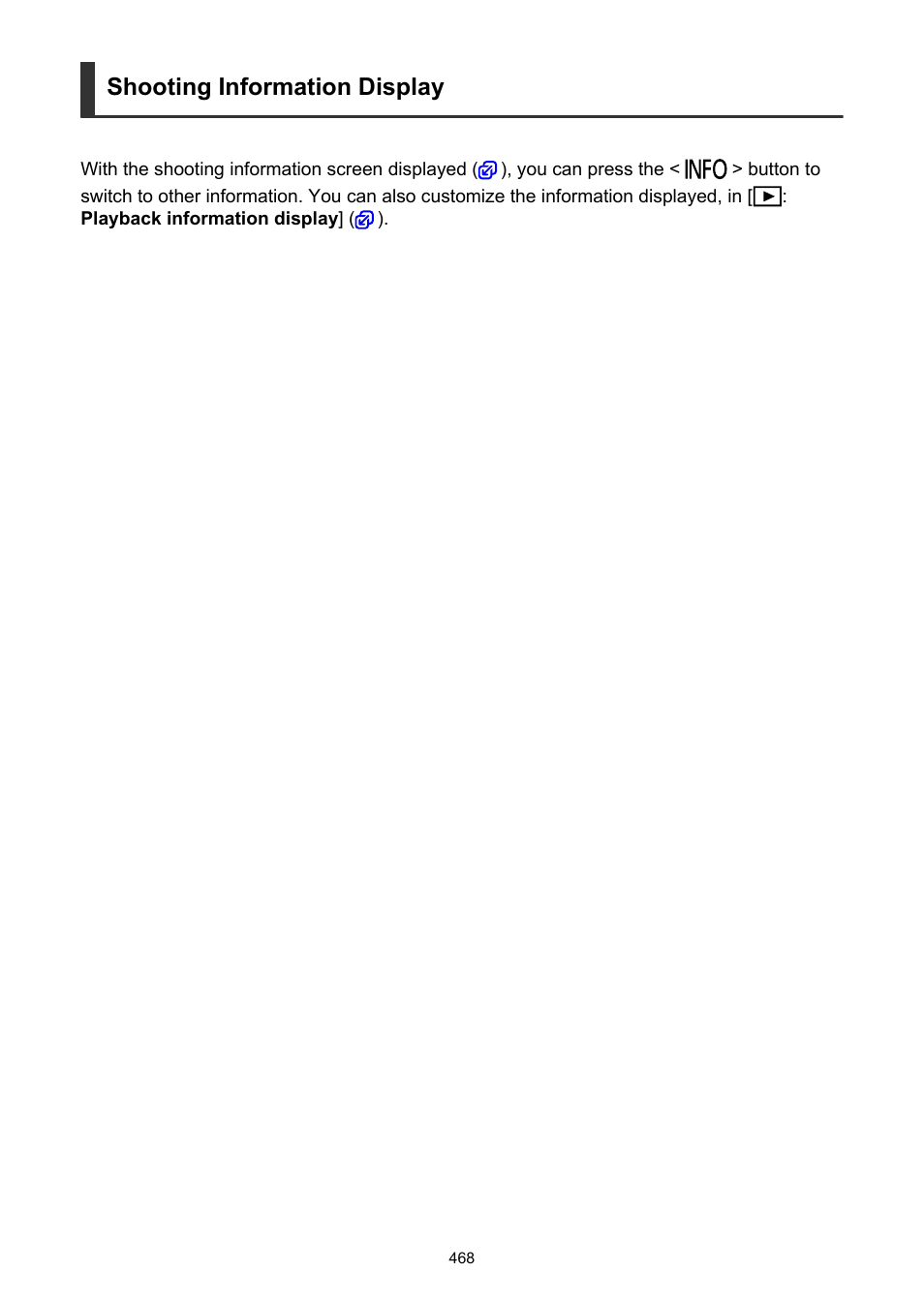 Shooting information display | Canon EOS R50 Mirrorless Camera (White) User Manual | Page 468 / 810