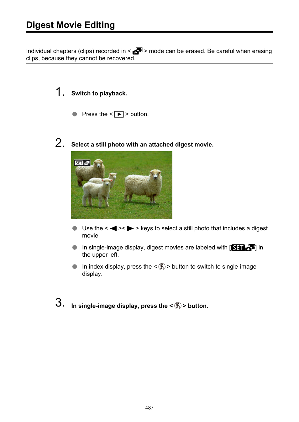 Digest movie editing | Canon EOS R50 Mirrorless Camera (White) User Manual | Page 487 / 810
