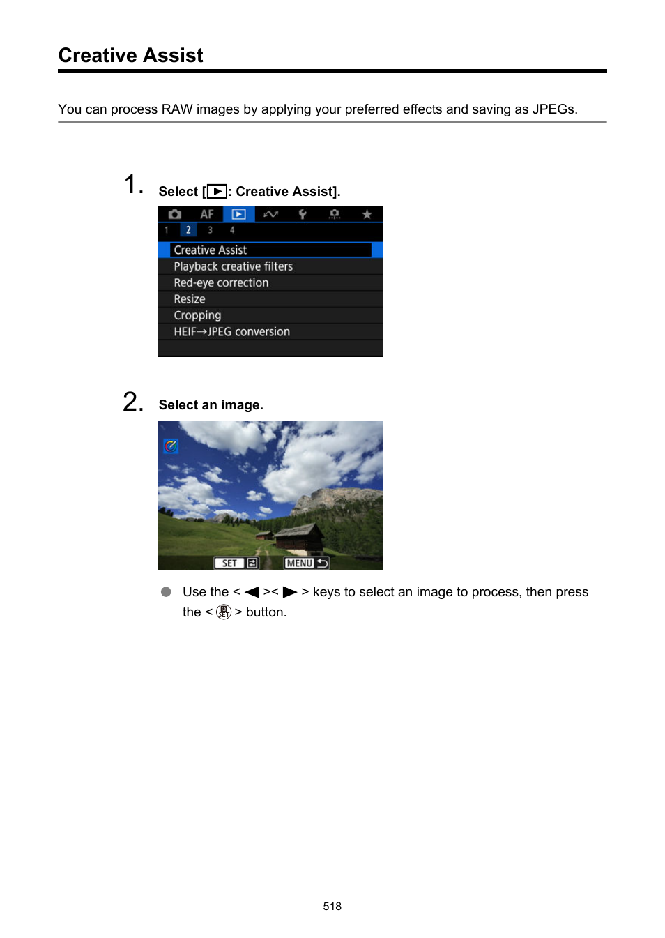 Creative assist | Canon EOS R50 Mirrorless Camera (White) User Manual | Page 518 / 810