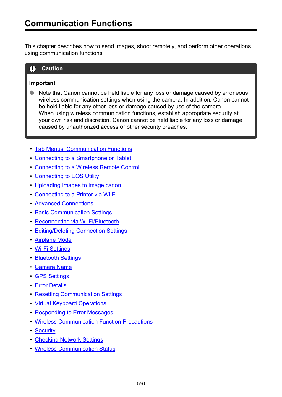 Communication functions | Canon EOS R50 Mirrorless Camera (White) User Manual | Page 556 / 810