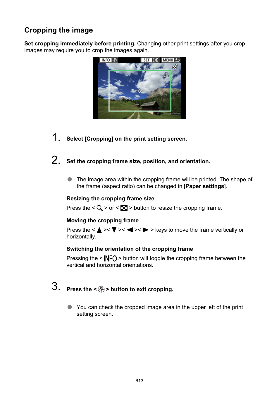 Sets the print area | Canon EOS R50 Mirrorless Camera (White) User Manual | Page 613 / 810