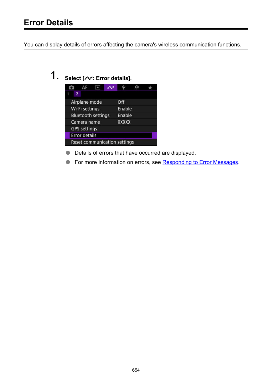 Error details | Canon EOS R50 Mirrorless Camera (White) User Manual | Page 654 / 810