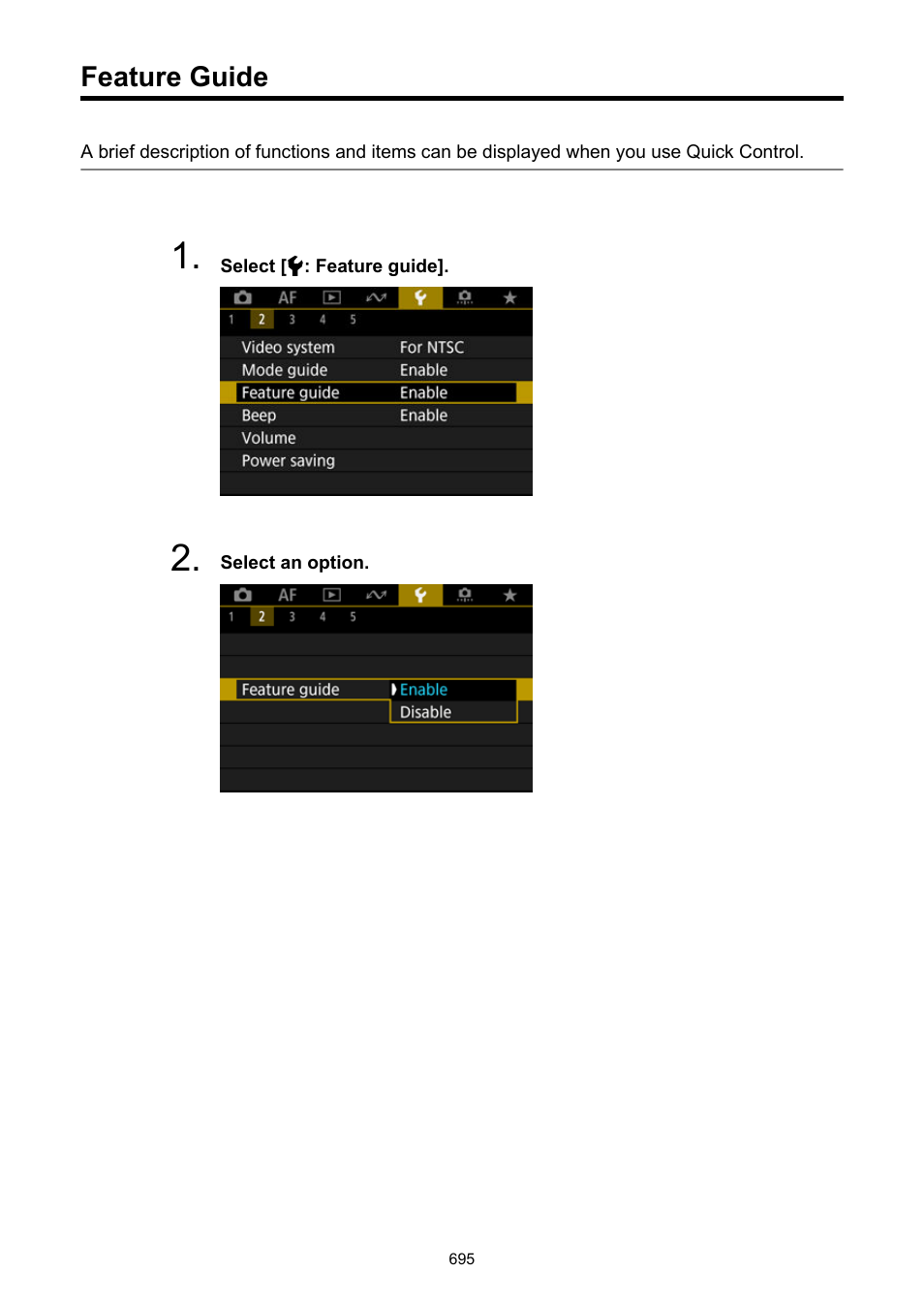 Feature guide | Canon EOS R50 Mirrorless Camera (White) User Manual | Page 695 / 810