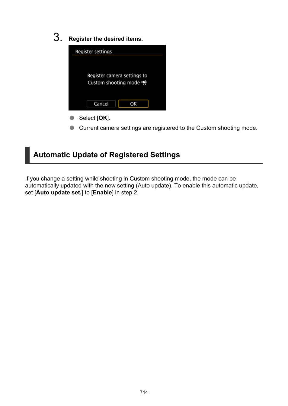 Automatic update of registered settings | Canon EOS R50 Mirrorless Camera (White) User Manual | Page 714 / 810