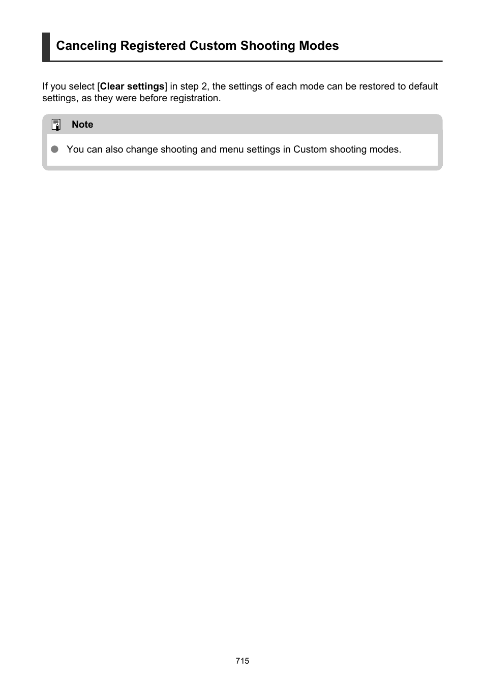 Canceling registered custom shooting modes | Canon EOS R50 Mirrorless Camera (White) User Manual | Page 715 / 810