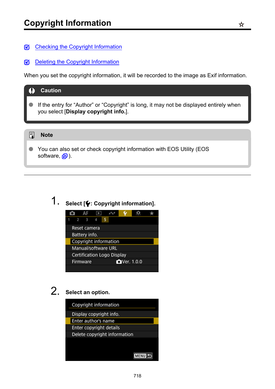 Copyright information | Canon EOS R50 Mirrorless Camera (White) User Manual | Page 718 / 810
