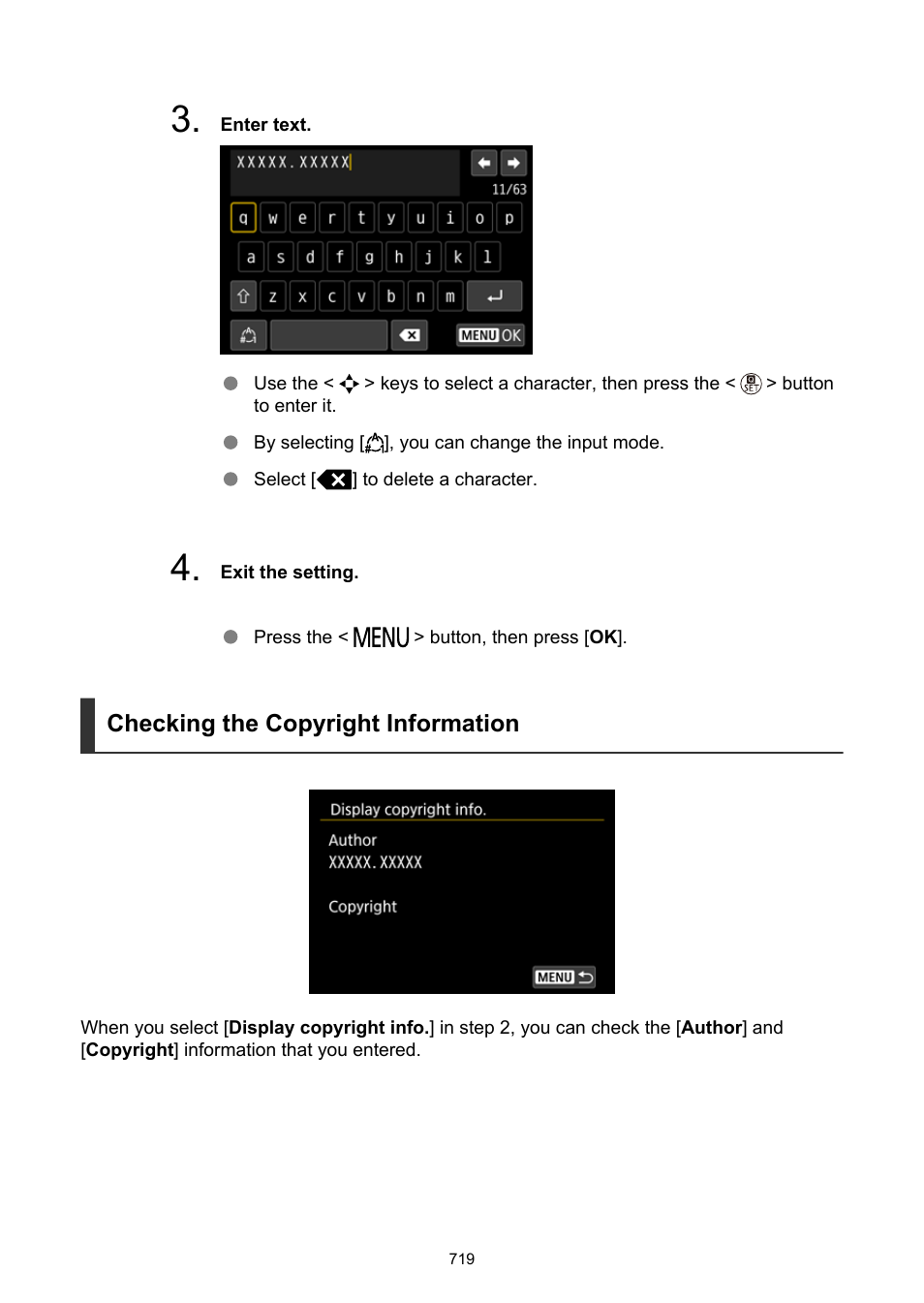 Checking the copyright information | Canon EOS R50 Mirrorless Camera (White) User Manual | Page 719 / 810