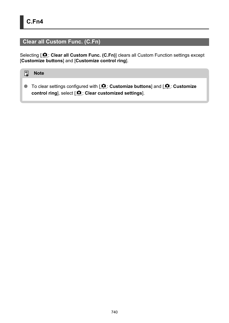 Clear all custom func. (c.fn), C.fn4 | Canon EOS R50 Mirrorless Camera (White) User Manual | Page 740 / 810