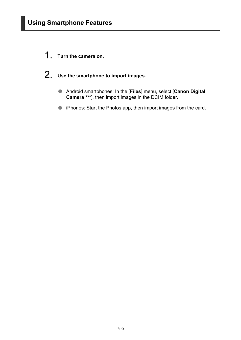 Using smartphone features | Canon EOS R50 Mirrorless Camera (White) User Manual | Page 755 / 810