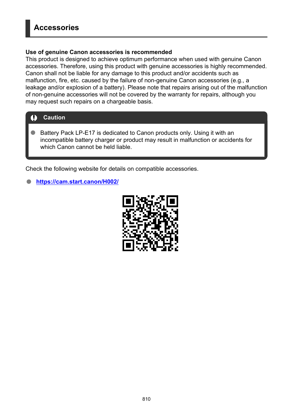 Accessories | Canon EOS R50 Mirrorless Camera (White) User Manual | Page 810 / 810