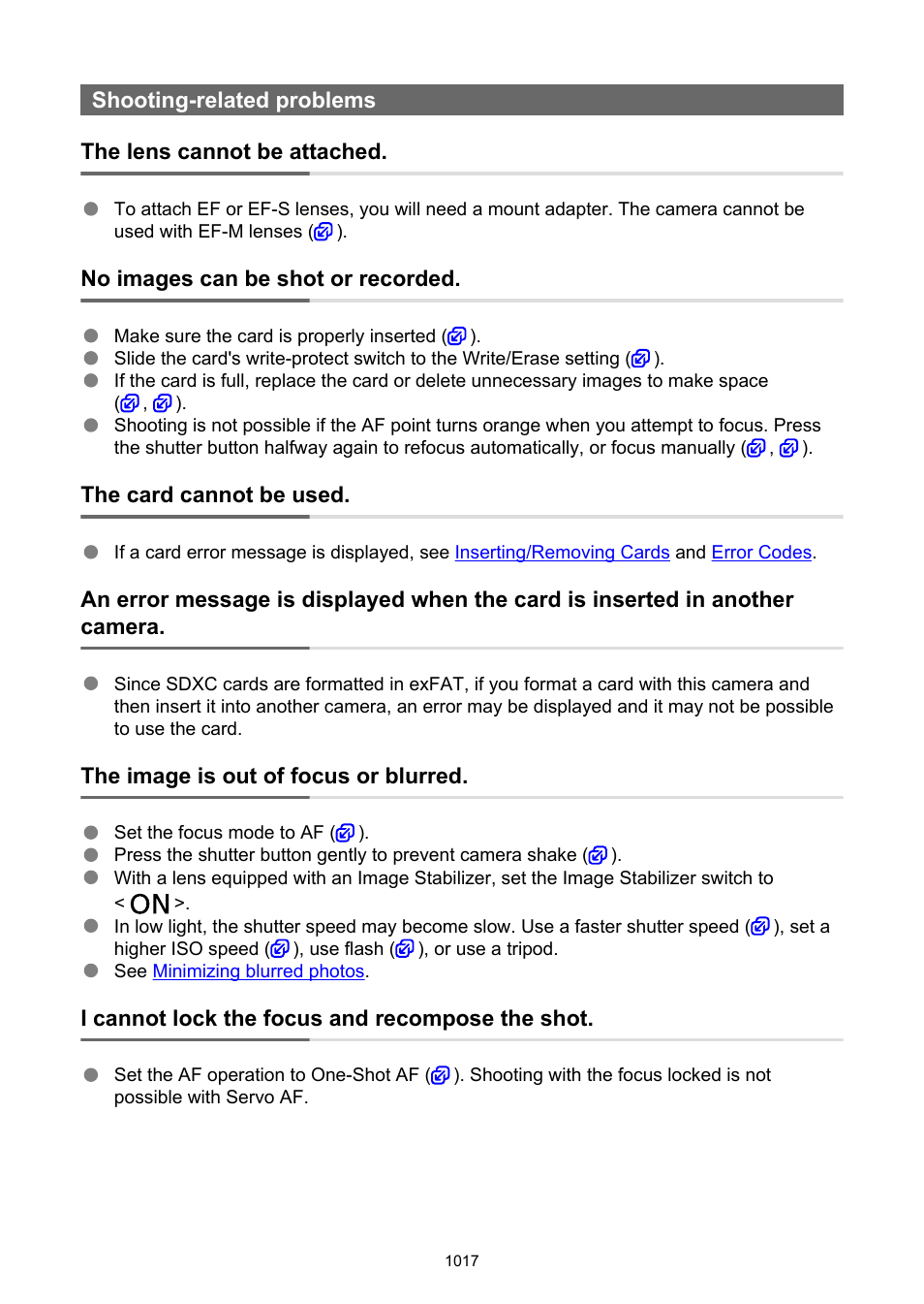 Shooting-related problems | Canon EOS R6 Mark II Mirrorless Camera with 24-105mm f/4-7.1 Lens User Manual | Page 1017 / 1074