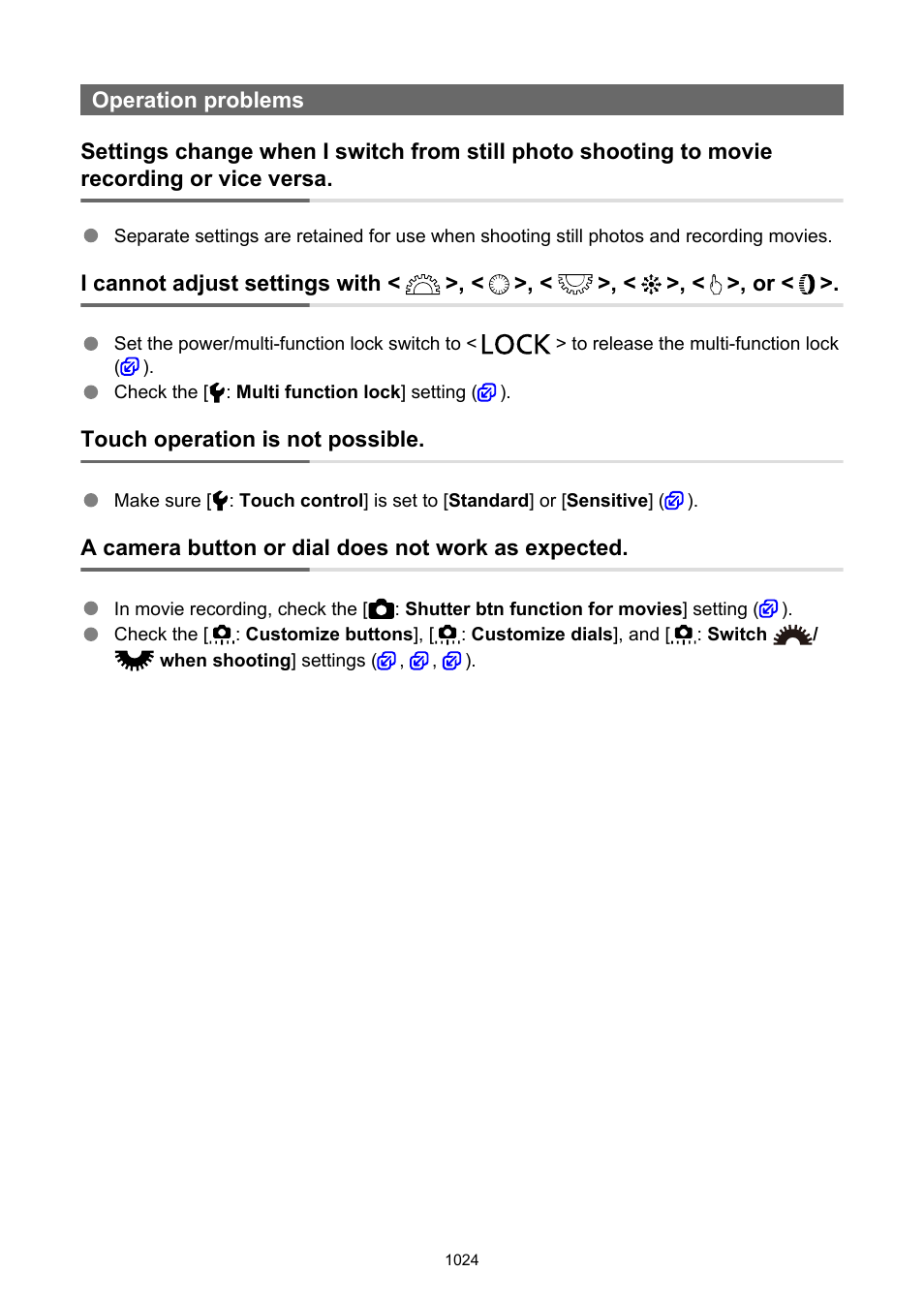 Operation problems | Canon EOS R6 Mark II Mirrorless Camera with 24-105mm f/4-7.1 Lens User Manual | Page 1024 / 1074