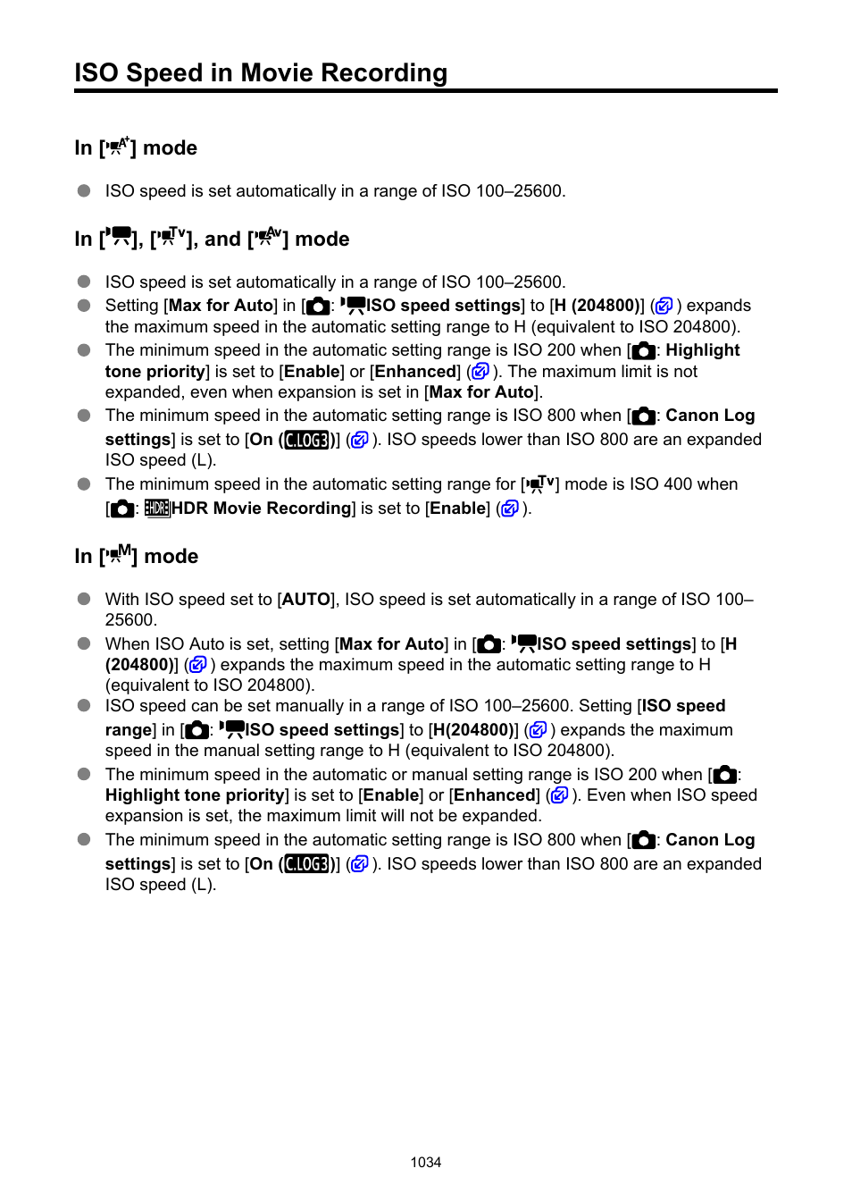 Iso speed in movie recording 4, For details on iso speed in movie recording, see, Iso speed in movie recording | Canon EOS R6 Mark II Mirrorless Camera with 24-105mm f/4-7.1 Lens User Manual | Page 1034 / 1074