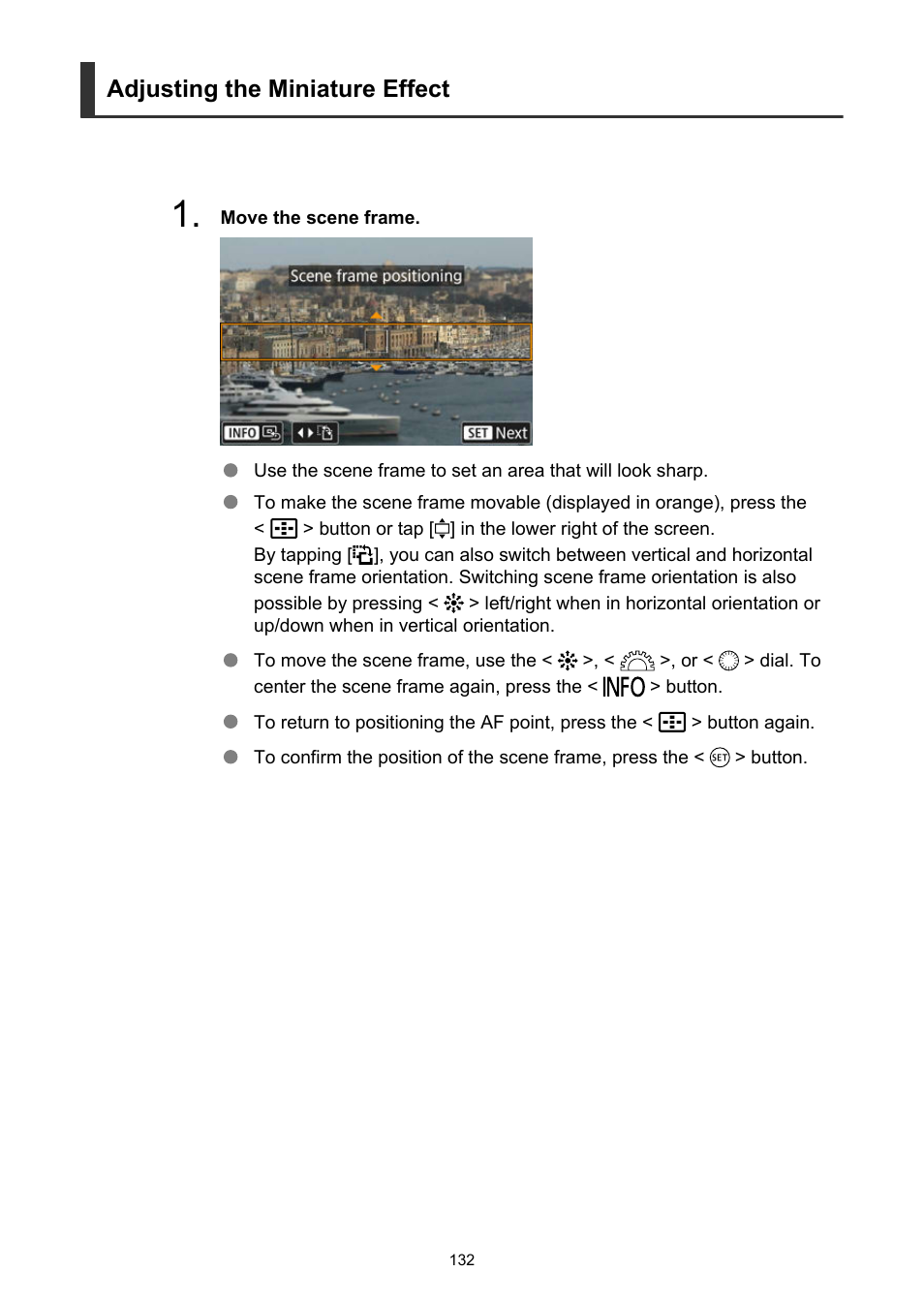 Adjusting the miniature effect | Canon EOS R6 Mark II Mirrorless Camera with 24-105mm f/4-7.1 Lens User Manual | Page 132 / 1074