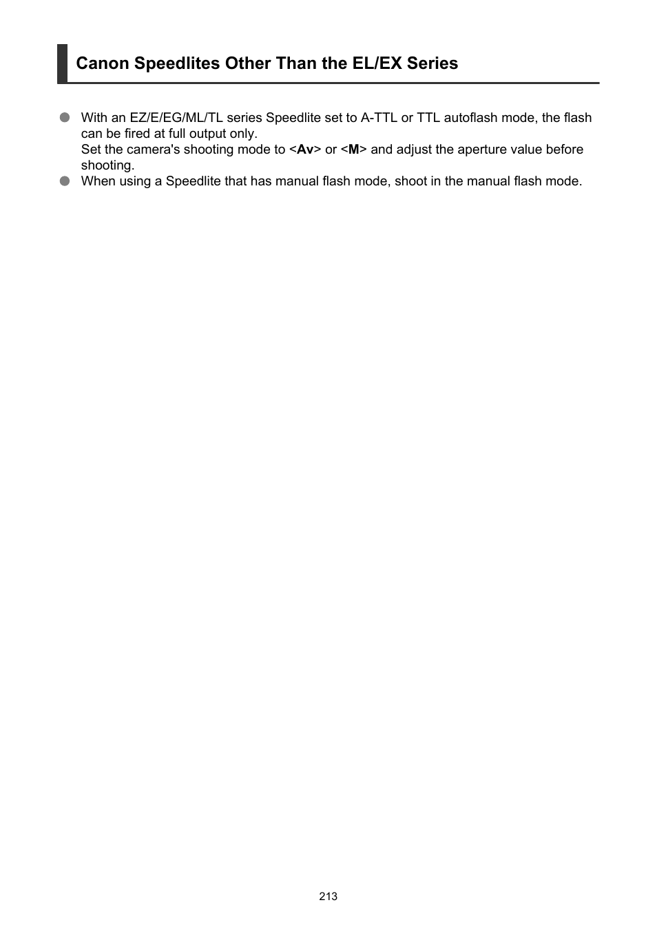 Canon speedlites other than the el/ex series | Canon EOS R6 Mark II Mirrorless Camera with 24-105mm f/4-7.1 Lens User Manual | Page 213 / 1074