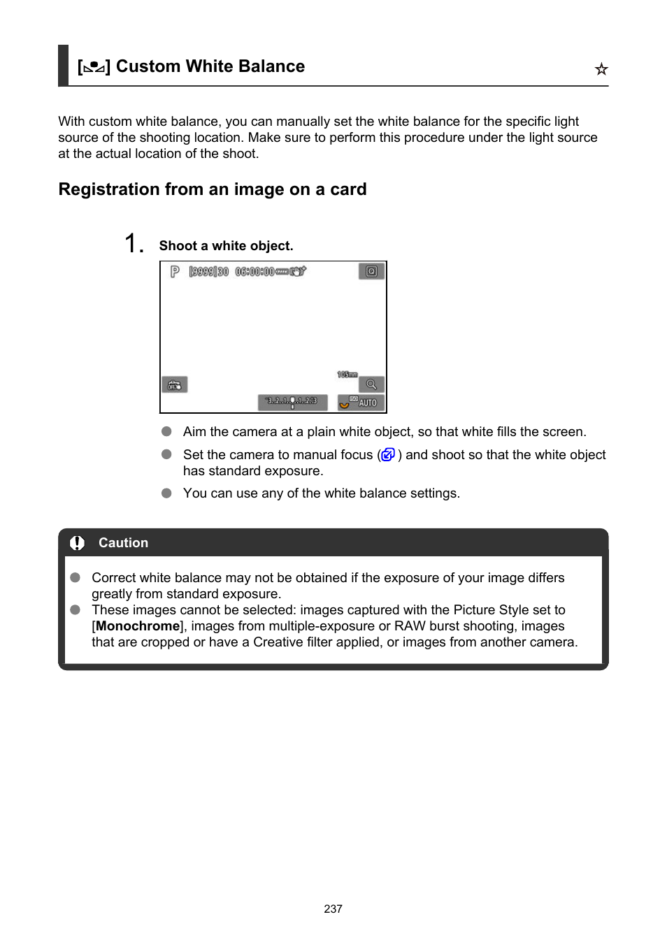 Custom white balance, Custom | Canon EOS R6 Mark II Mirrorless Camera with 24-105mm f/4-7.1 Lens User Manual | Page 237 / 1074