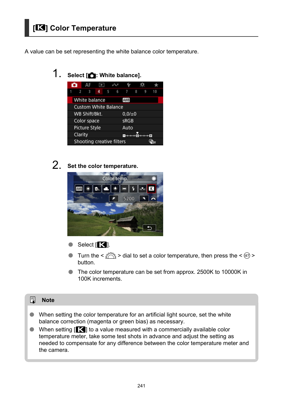 Color temperature | Canon EOS R6 Mark II Mirrorless Camera with 24-105mm f/4-7.1 Lens User Manual | Page 241 / 1074