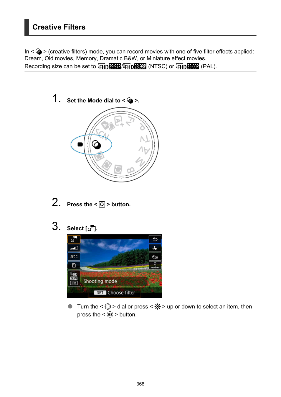 Creative filters | Canon EOS R6 Mark II Mirrorless Camera with 24-105mm f/4-7.1 Lens User Manual | Page 368 / 1074